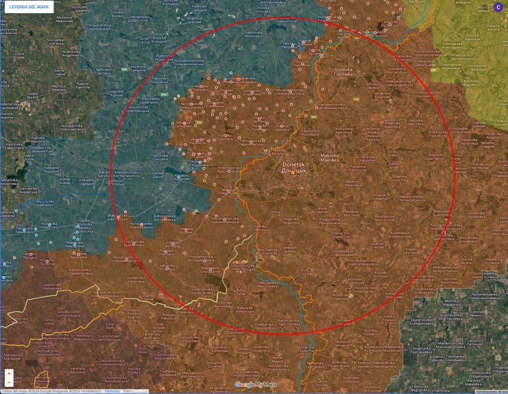 Zona de amortiguación perseguida por Rusia en torno a Donetsk