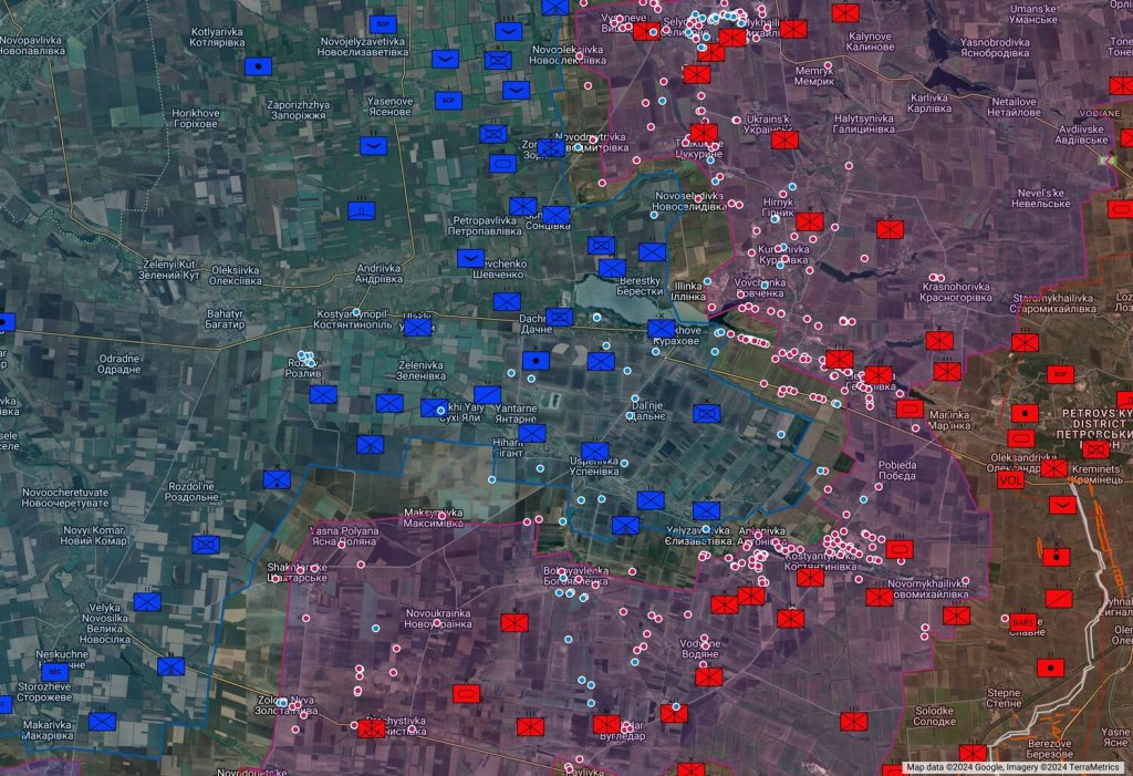 Mapa de situación en el sector de Pokrovsk-Kurajove a 6 de noviembre de 2024