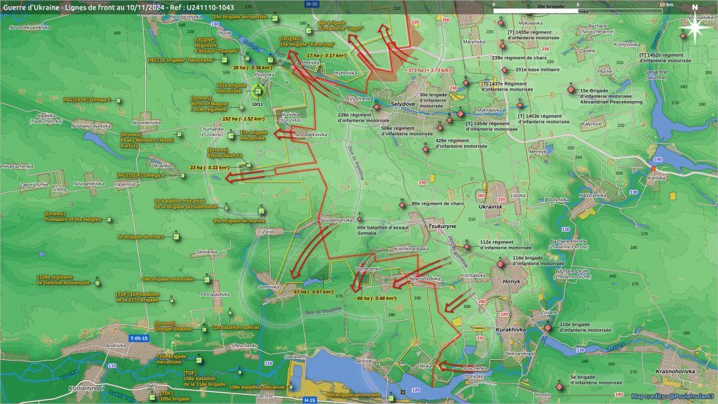 Situación en el sector de Pokrovsk a 10 de noviembre de 2024. Fuente: @Pouletvolant3.