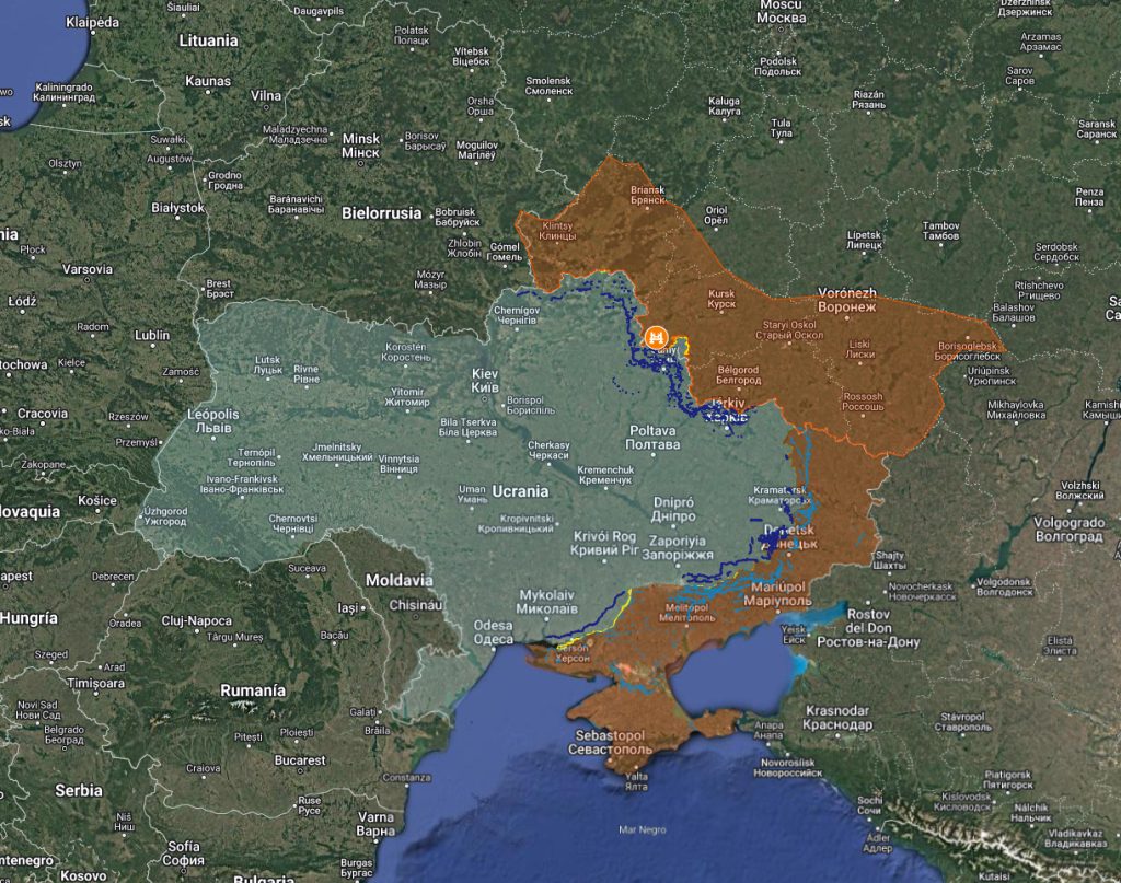 Mapa de situación en Ucrania a 20 de noviembre de 2024