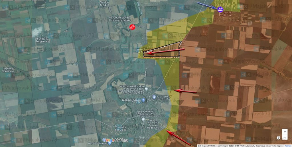 Situación en el sector de Velyka Novosilka a 15 de diciembre de 2024