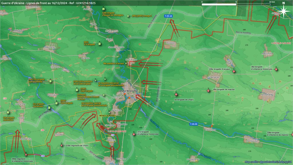 Situación en el sector de Velyka Novosilka a 17 de diciembre de 2024