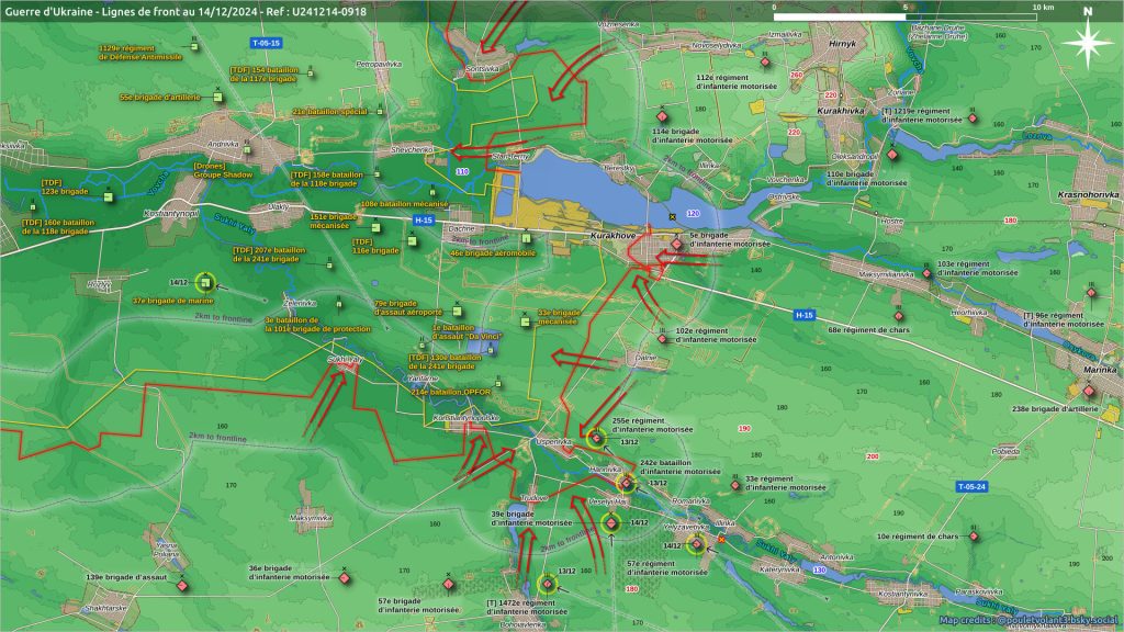 Situación en el sector de Kurajove a 14 de diciembre de 2024