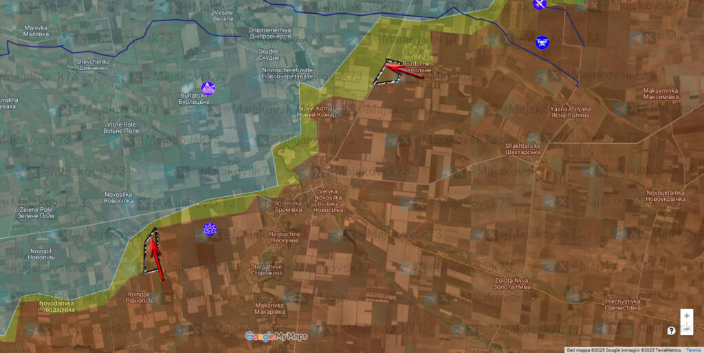 Mapa de situación en Velika Novosilka a 31 de enero de 2025